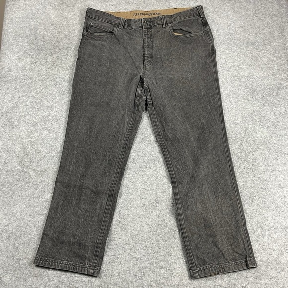 Duluth Flex BallRoom Jeans Mens‎ 42x32 Black Denim 5 Pocket Workwear - Picture 1 of 10